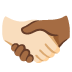 🫱🏻‍🫲🏾 handshake: light skin tone, medium-dark skin tone display on Google